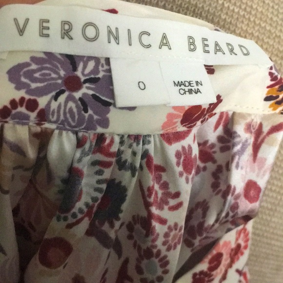 Veronica beard Silk floral print blouse sz 0 - Picture 9 of 9
